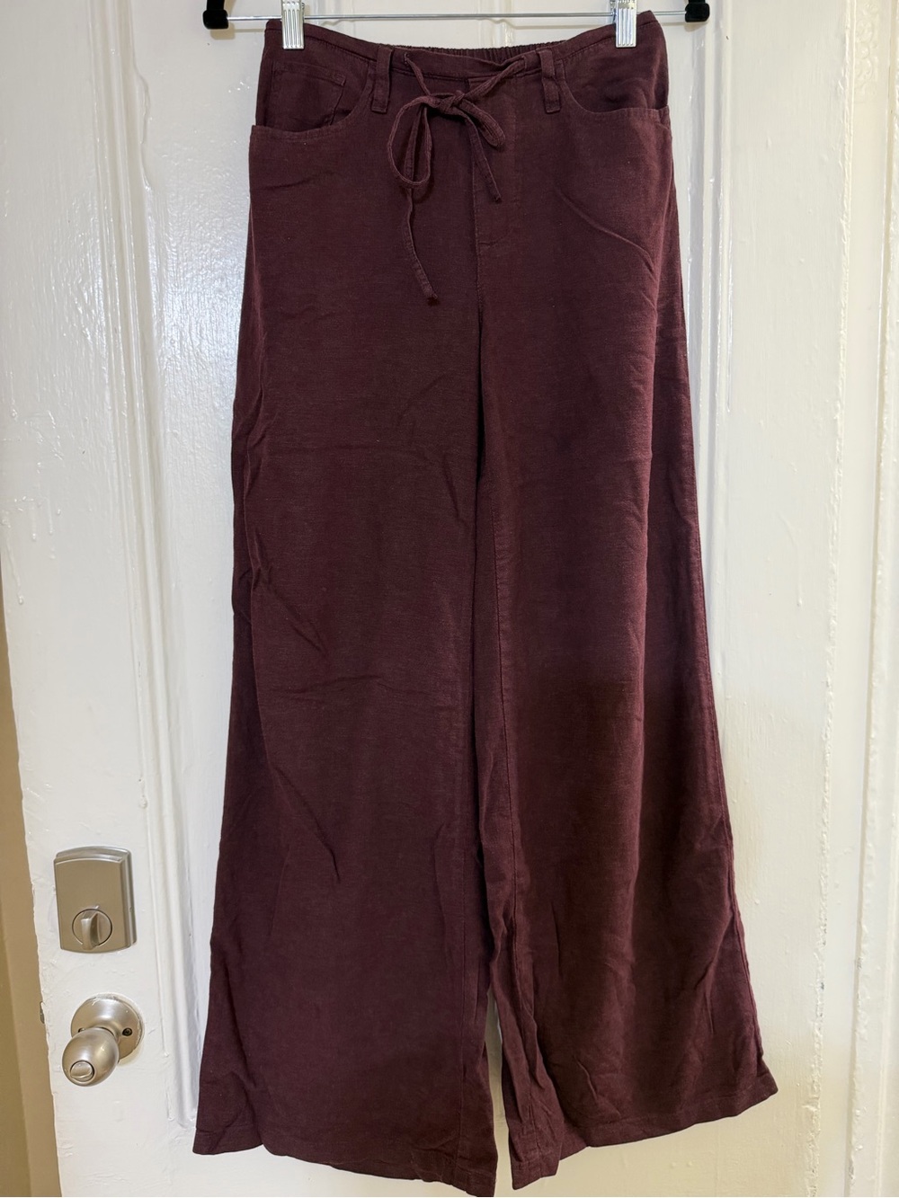 H&M Wine Drawstring A-Line Skirt